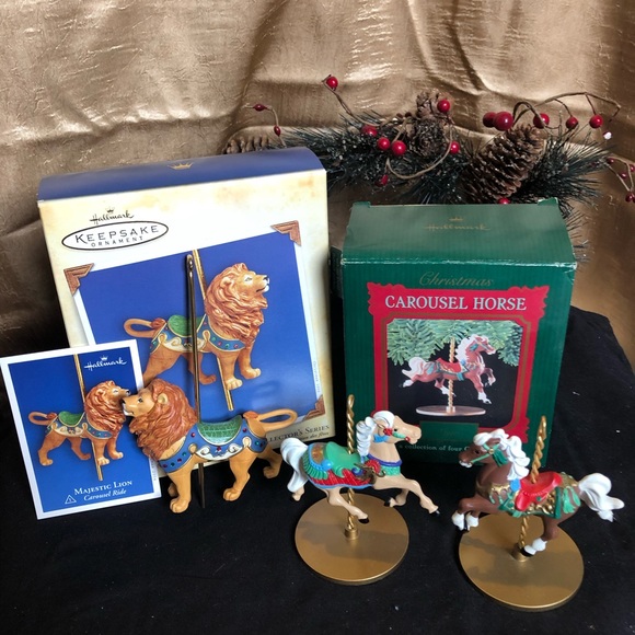 Hallmark Other - Carousel lion & 2 horses: vintage hallmark